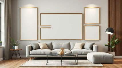 modern living room with fireplace
