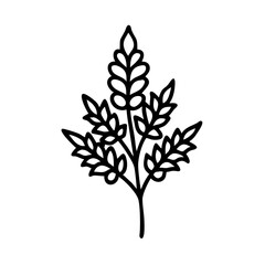 astilbe icon, flower line art, flower icon - Minimalistic black outline illustration of astilbe flower, perfect for icons, logos, and floral-themed designs.

