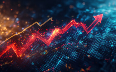 Growth Arrow Pointing Upward on Financial Graph