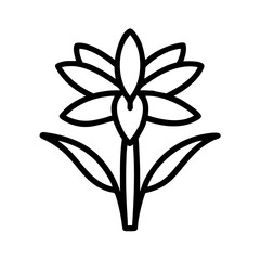crocosmia icon, flower line art, flower icon - Minimalistic black outline illustration of crocosmia flower, perfect for icons, logos, and floral-themed designs.

