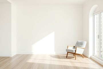 Fototapeta premium white room with armchair