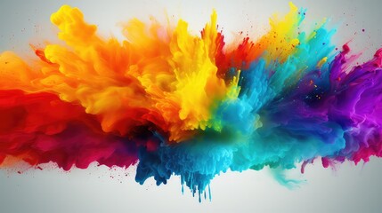 Fototapeta premium Vibrant Colorful Paint Explosion Abstract Art, Fluid Dynamics