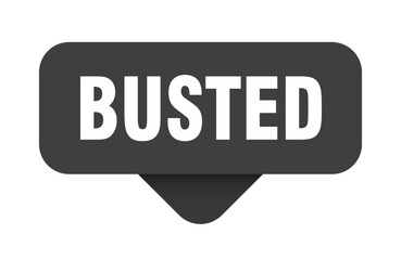 BUSTED button, banner