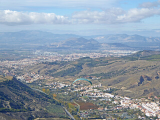 Paraglider at Cenes in the Sierra Nevada, Spain