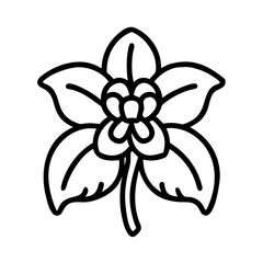 lamium deadnettle icon, flower line art, flower icon - Minimalistic black outline illustration of lamium deadnettle flower, perfect for icons, logos, and floral-themed designs.

