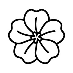 nasturtium icon, flower line art, flower icon - Minimalistic black outline illustration of nasturtium flower, perfect for icons, logos, and floral-themed designs.

