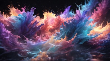 Iridescent wisps of color blend together in a soft, flowing motion with a sense of depth, airy space, soft focus
