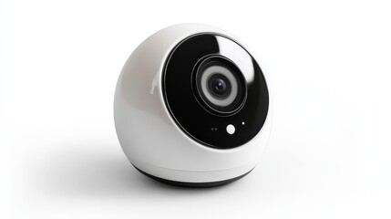 Modern smart home security camera on white background