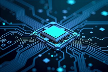 Technological Abstract Digital Blueprint