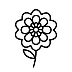 scabiosa icon, flower line art, flower icon - Minimalistic black outline illustration of scabiosa flower, perfect for icons, logos, and floral-themed designs.

