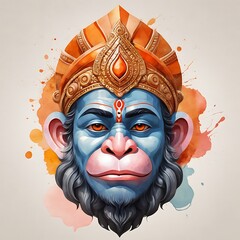 Watercolor 3D Lord Hanuman background image