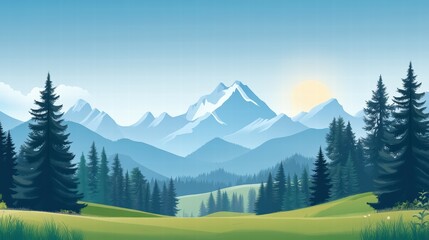 Fototapeta premium Majestic mountain landscape with clear sky nature scene peaceful environment scenic view