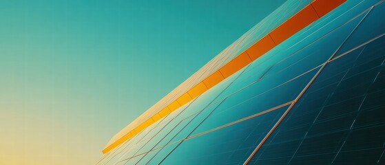 Solar panel farm with clear sky renewable energy outdoor landscape nature view clean energy concept