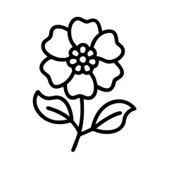 verbena icon, flower line art, flower icon - Minimalistic black outline illustration of verbena flower, perfect for icons, logos, and floral-themed designs.

