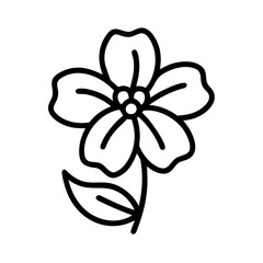 veronica speedwell icon, flower line art, flower icon - Minimalistic black outline illustration of veronica speedwell flower, perfect for icons, logos, and floral-themed designs.

