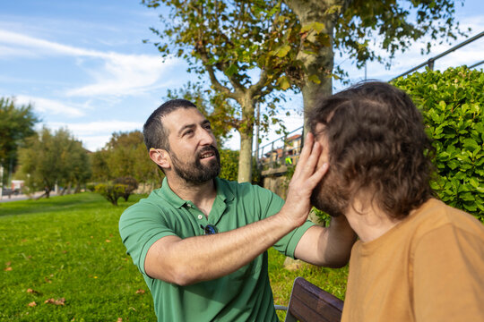 Friendship and Support, Guiding Hands Outdoors in Nature