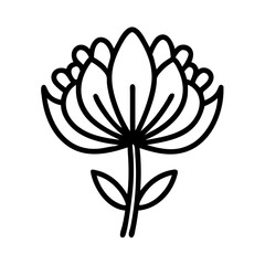 allium icon, flower line art, flower icon - Minimalistic black outline illustration of allium flower, perfect for icons, logos, and floral-themed designs.

