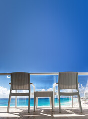 Balcony with seaview. Travel destination. Summer vacation