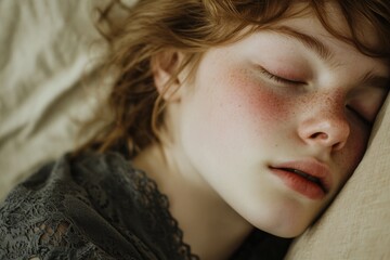 close up of person sleeping