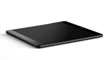 Fototapeta premium Sleek modern tablet on white background displaying minimalist design