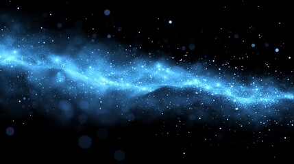 A blue and black galaxy with stars.