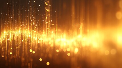 golden light effects on black background.