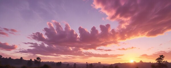 Warm and inviting morning sky with hues of pink and yellow , bright, scenery