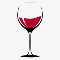 Minimalist Wine Glass Vector Logo.
