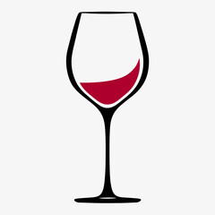 Minimalist Wine Glass Vector Logo.