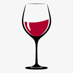 Minimalist Wine Glass Vector Logo.
