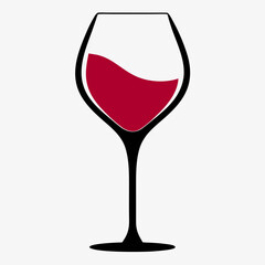 Minimalist Wine Glass Vector Logo.