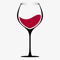 Minimalist Wine Glass Vector Logo.