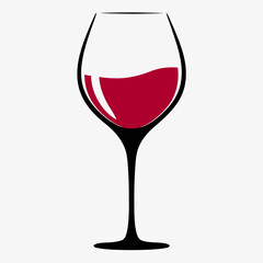 Minimalist Wine Glass Vector Logo.