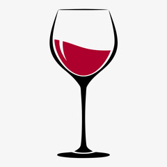 Minimalist Wine Glass Vector Logo.