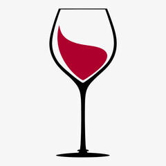 Minimalist Wine Glass Vector Logo.