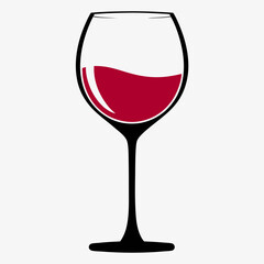 Minimalist Wine Glass Vector Logo.