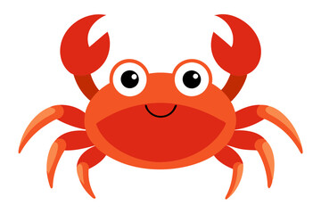 Vector Illustration of Cartoon Crab in Watercolor Style, Isolated on White Background - Fun, Colorful, and Creative Crab Illustration for Stock Design Projects,