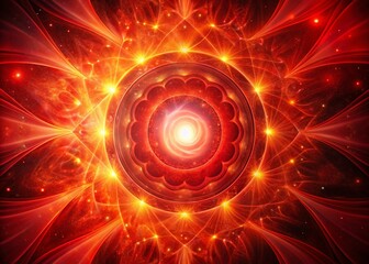 Panoramic Red Chakra Energy Healing, Spiritual Awakening, Meditation, Aura, Vibrant Chakra Photography