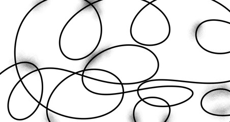 Minimalist lines, white and black coiled wire pattern.