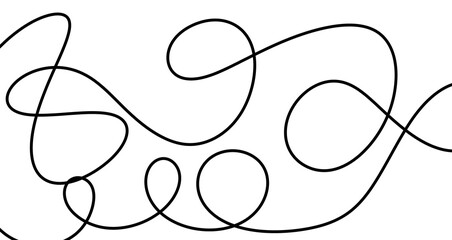Minimalist lines, white and black coiled wire pattern.