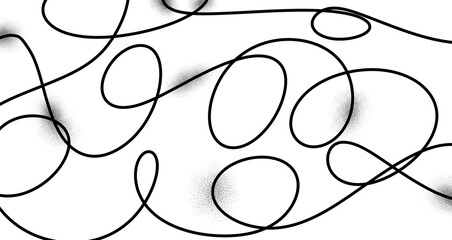 Minimalist lines, white and black coiled wire pattern.