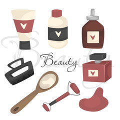 Flat illustration of women's care products