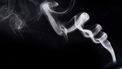 Fototapeta premium Hypnotic Abstract Swirling Smoke on Black Background. Perfect for Creative Concepts, Dreamlike Art, Meditation Themes, Poster Designs, Transparency Effects, Calm Backdrops, and Mystical Imagery
