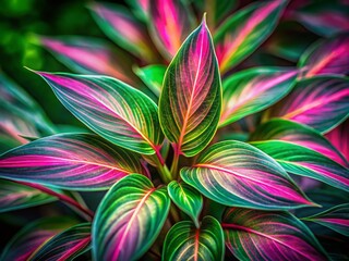 Pink and Green Leaf Plant Long Exposure Photography - Stunning Nature Image