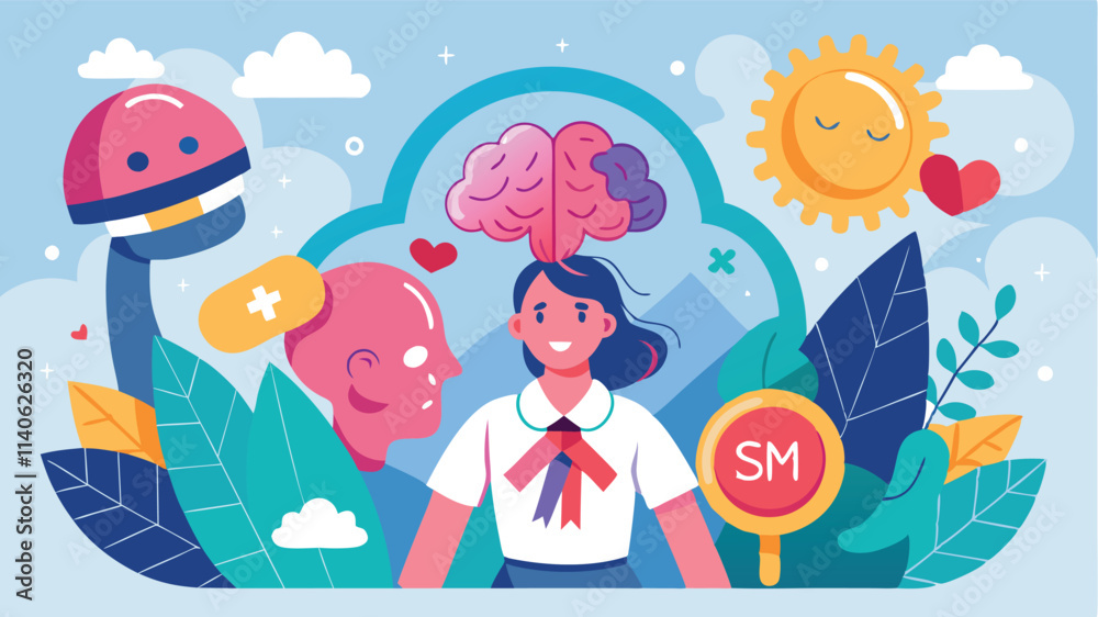 Poster vector illustration showcasing teamwork and creativity in a modern workplace with engaging elements 