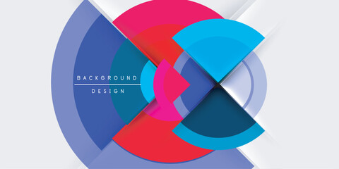 Obraz premium Circle and semi circle geometric background. Vector Illustration For Wallpaper, Banner, Background, Card, Book Illustration, landing page