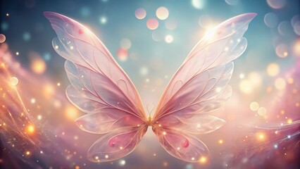 Pink Fairy Wings Minimalist Photography:  Delicate, ethereal, magical, fantasy, pastel, soft, light, whimsical, artwork, digital art,  fairytale,  illustration,  art,  design, 