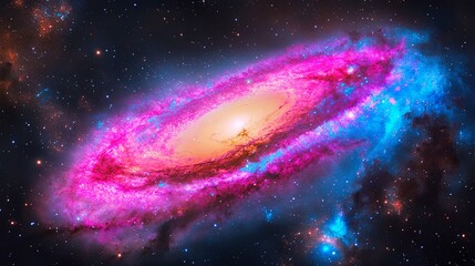Fototapeta premium Vibrant Cosmic Nebula Effects in a Starry Galaxy
