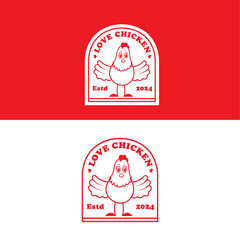 CHICKEN LOGO IN RED THEME