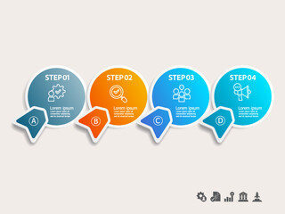 simple infographics timeline business workflow report background with business icon 4 steps for presentation